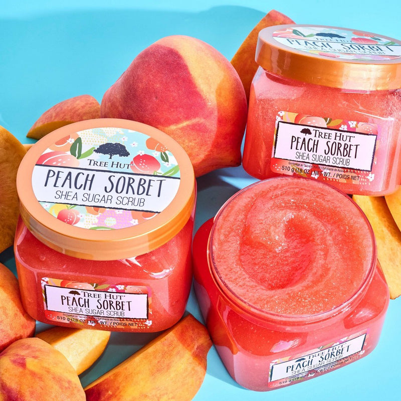 Tree Hut Peach Sorbet Shea Sugar Body Scrub - 18oz