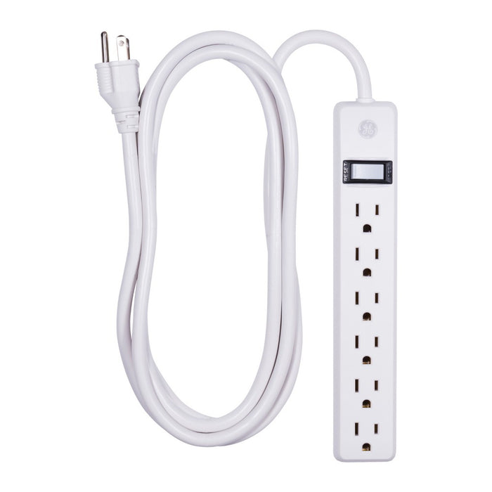 6-Outlet Power Strip, Black or White - General Electric