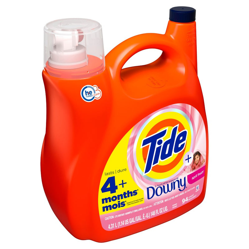 Tide Plus Downy High Efficiency Liquid Laundry Detergent - April Fresh - 146 fl oz