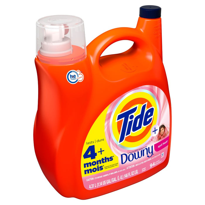 Tide Plus Downy High Efficiency Liquid Laundry Detergent - April Fresh - 146 fl oz