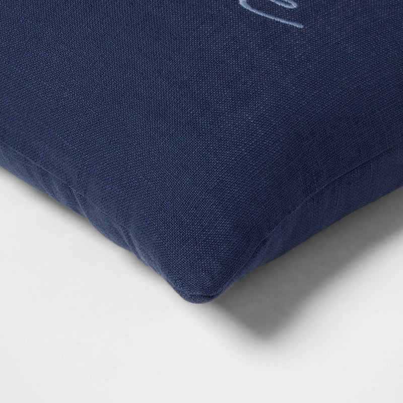 'This is Home' Embroidered Lumbar Throw Pillow Blue - Threshold™