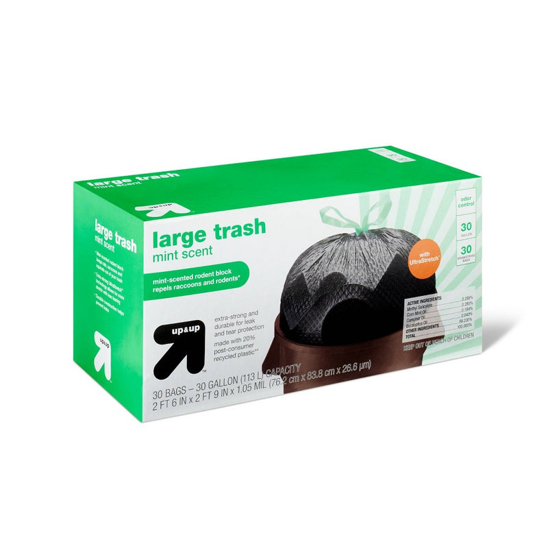 Large Drawstring Trash Bags - Mint Scent - 30 Gallon/30ct - up & up™