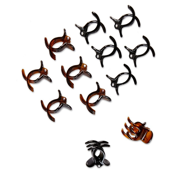 scunci 2cm Small 3-Prong Jaw Clips - 12pk