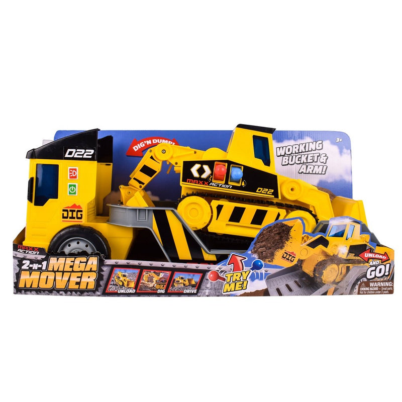 Maxx Action 2-N-1 Mega Mover – Construction Truck and Trailer (LOCAL PICKUP ONLY)