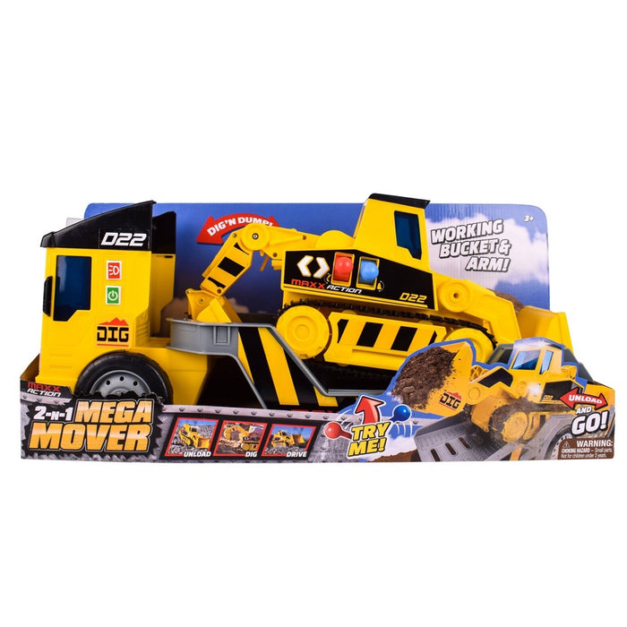Maxx Action 2-N-1 Mega Mover – Construction Truck and Trailer (LOCAL PICKUP ONLY)