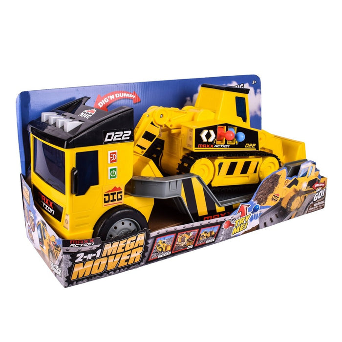 Maxx Action 2-N-1 Mega Mover – Construction Truck and Trailer (LOCAL PICKUP ONLY)