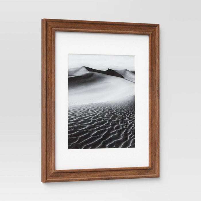 16" x 13" Matted to 8" x 10" Wood Wall Frame Midtone Woodgrain - Threshold™