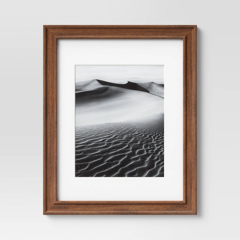 16" x 13" Matted to 8" x 10" Wood Wall Frame Midtone Woodgrain - Threshold™