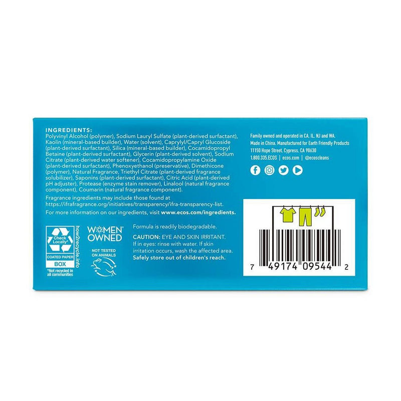 ECOS Plastic-Free Laundry Detergent Sheets - Lavender Vanilla - 7.9oz/64 Loads