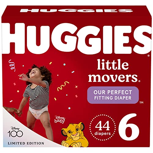 Huggies Little Movers Baby Diapers, Size 6 (35+ lbs), 44 Ct