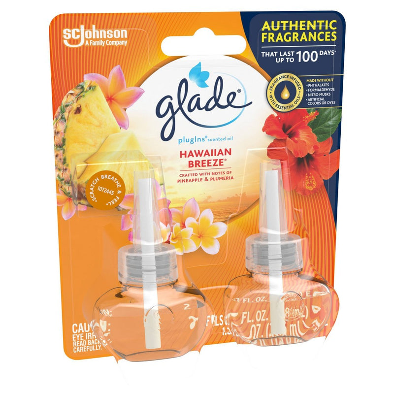 Glade PlugIns Scented Oil Air Freshener Hawaiian Breeze Refill - 1.34oz/2ct