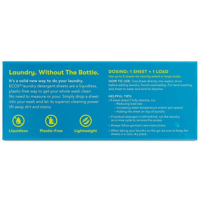 ECOS Plastic-Free Laundry Detergent Sheets - Magnolia & Lily - 7.9oz/64 Loads