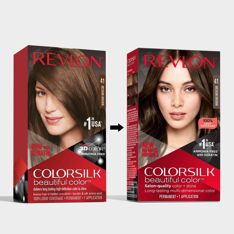 Revlon Colorsilk Beautiful Color Permanent Hair Color - 41 Medium Brown  - 4.4 fl oz