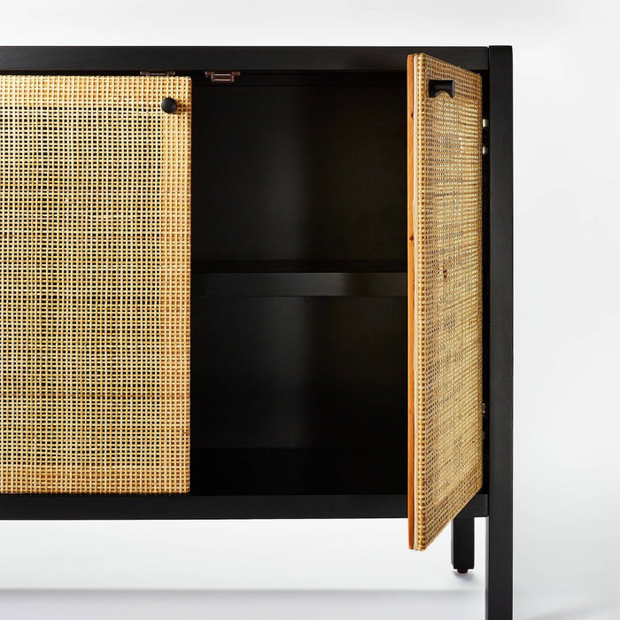 Springville Caned Door TV Stand for TVs up to 60" Black - Threshold™ designed with Studio McGee (LOCAL PICKUP ONLY)