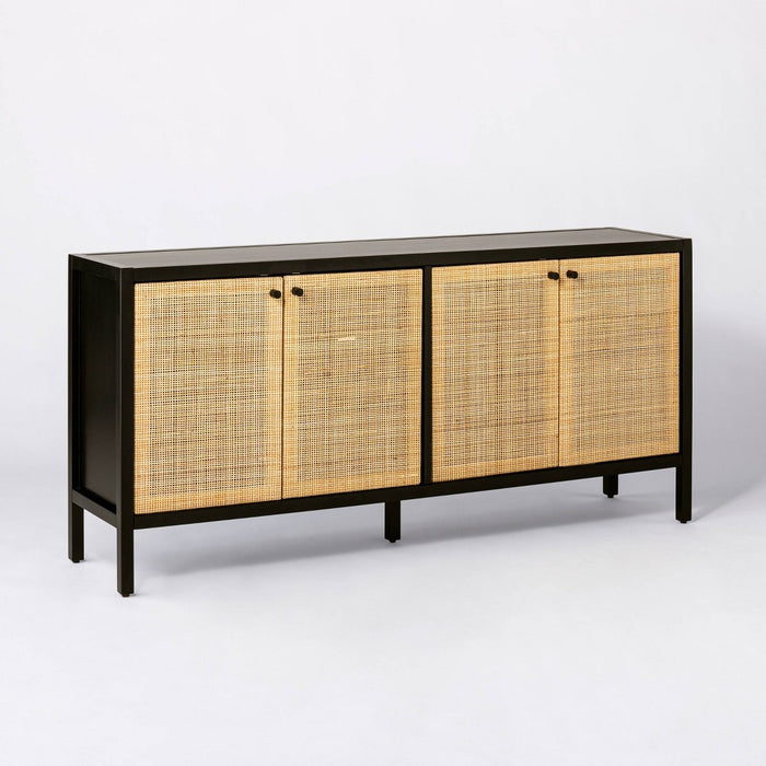 Springville Caned Door TV Stand for TVs up to 60" Black - Threshold™ designed with Studio McGee (LOCAL PICKUP ONLY)