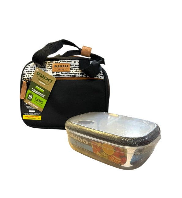 Igloo Repreve Urban Bowler Lunch Tote with Pack In - Black/White
