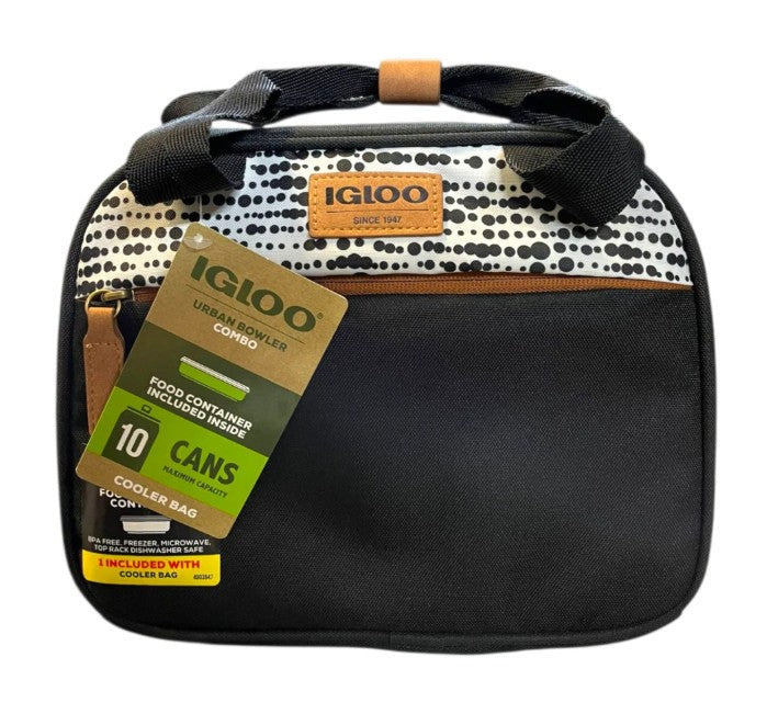 Igloo Repreve Urban Bowler Lunch Tote with Pack In - Black/White