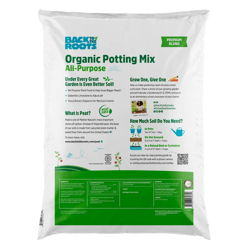 Back to the Roots 1CF Premium All-Purpose Potting Mix (LOCAL PICKUP ONLY)