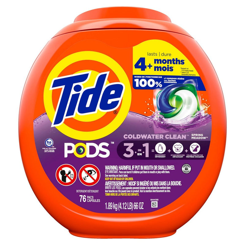 Tide Pods Laundry Detergent Pacs - Spring Meadow - 66oz/76ct
