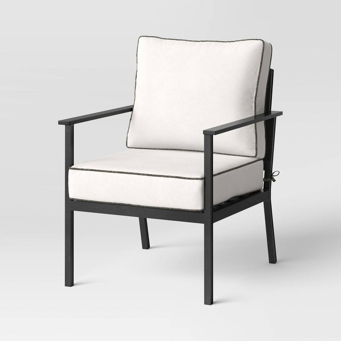 Searsburg Aluminum Deep Seating Club Chair - Black - Threshold™ (LOCAL PICKUP ONLY)