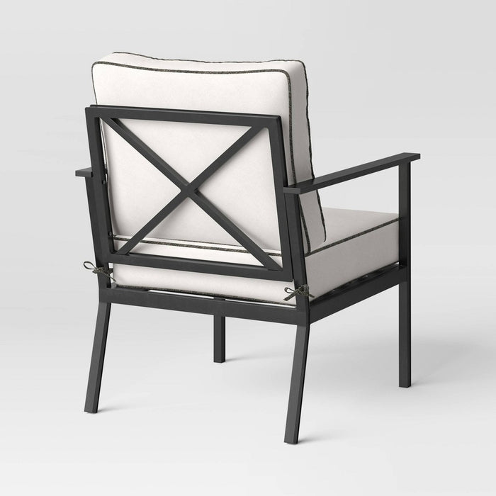 Searsburg Aluminum Deep Seating Club Chair - Black - Threshold™ (LOCAL PICKUP ONLY)