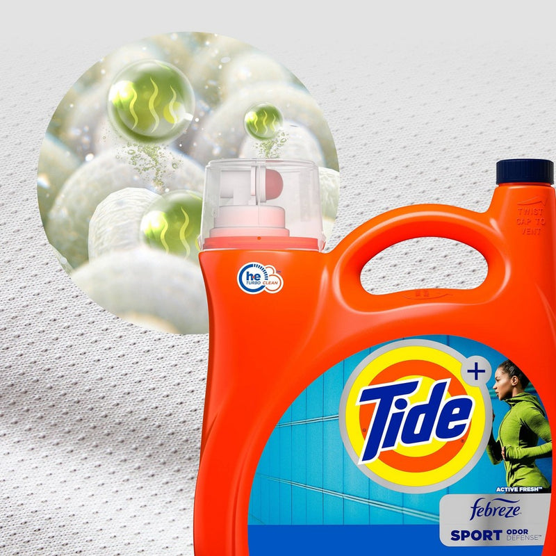 Tide Plus Febreze High Efficiency Liquid Laundry Detergent - Sport Active Fresh - 146 fl oz
