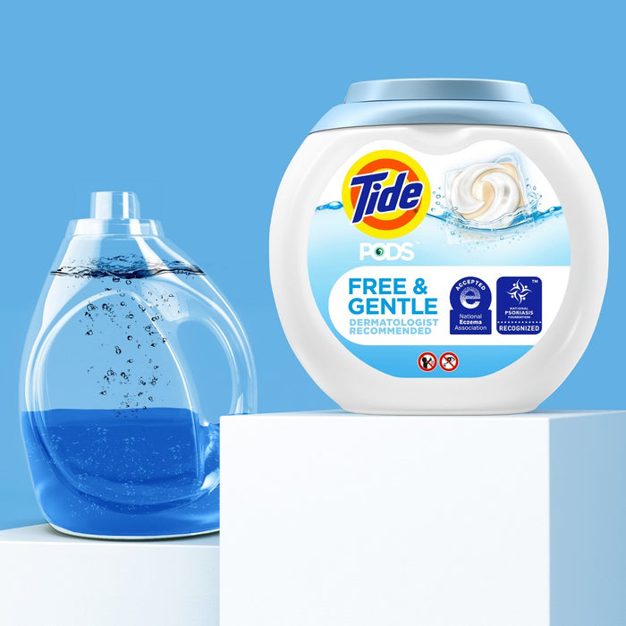 Tide Pods Laundry Detergent Pacs - Free & Gentle - 63oz/76ct