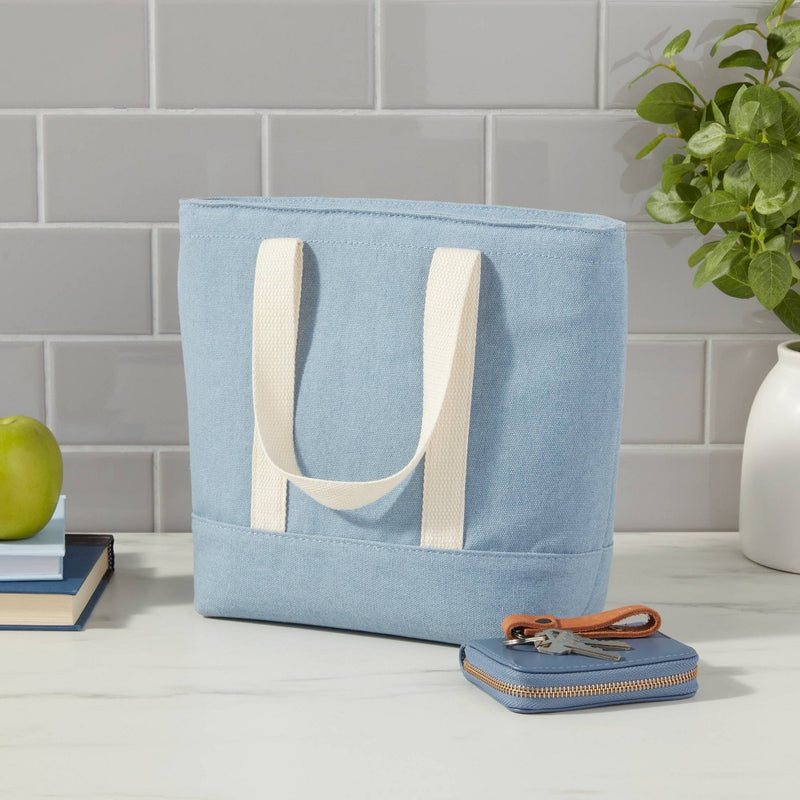 Solid Canvas Lunch Tote Blue - Threshold™