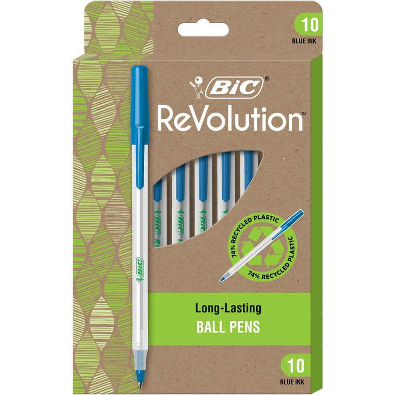 BiC 10pk Pen Refills Revolution Ball Stic Blue-137125