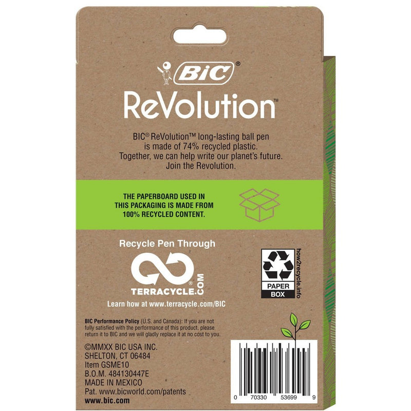 BiC 10pk Pen Refills Revolution Ball Stic Blue-137125