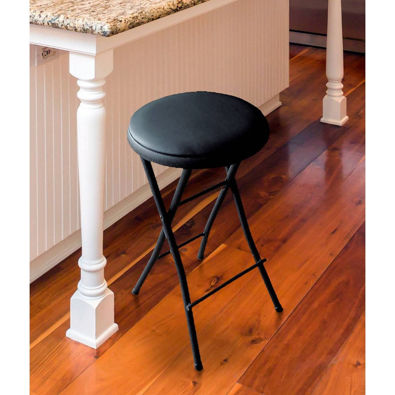 Folding Vinyl Counter Stool Black - Plastic Dev Group (LOCAL PICKUP ONLY)