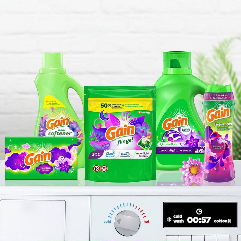 Gain + Aroma Boost Moonlight Breeze Scent HE Compatible Liquid Laundry Detergent - 88 fl oz