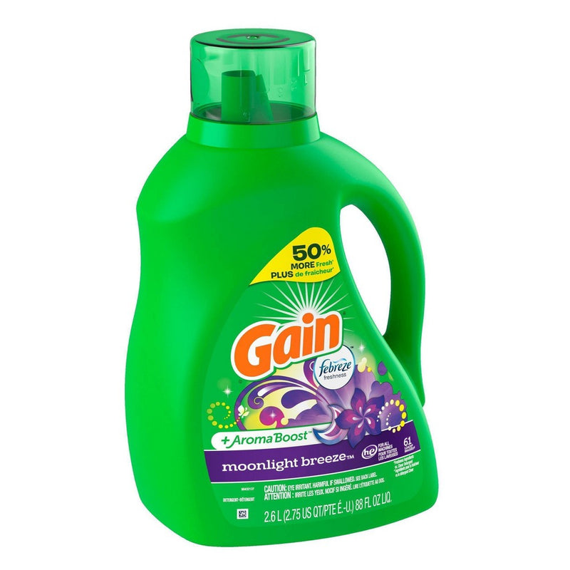 Gain + Aroma Boost Moonlight Breeze Scent HE Compatible Liquid Laundry Detergent - 88 fl oz