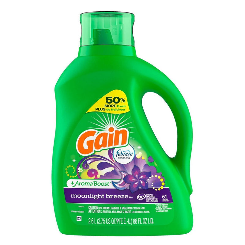 Gain + Aroma Boost Moonlight Breeze Scent HE Compatible Liquid Laundry Detergent - 88 fl oz