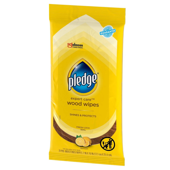 Pledge Enhancing Wipes Lemon - 24ct