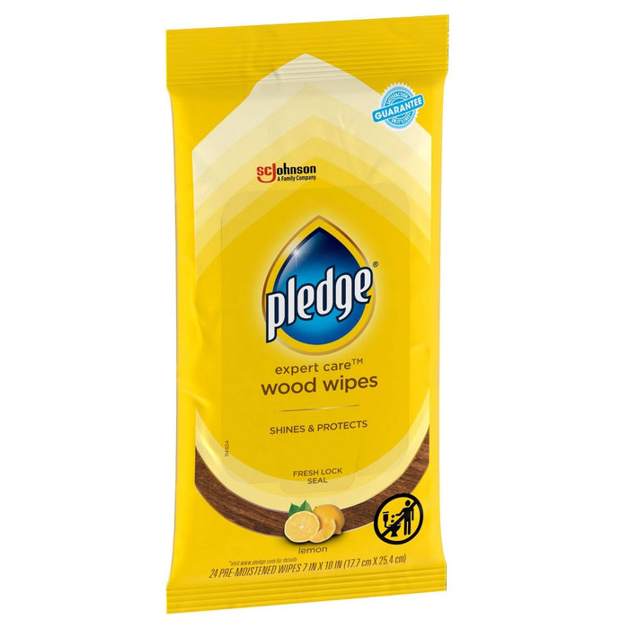 Pledge Enhancing Wipes Lemon - 24ct
