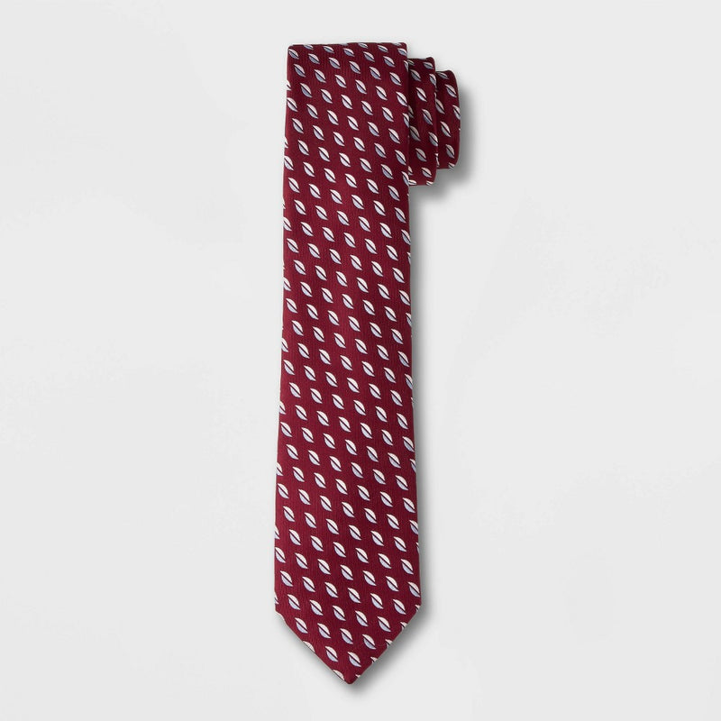 Men's Wine Woven Geo Print Tie - Goodfellow & Co™ Wine Red