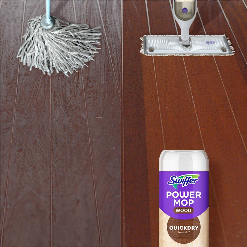 Swiffer Power Mop Wood Quick Dry Wood Floor Cleaning Solution - Lemon - 25.3 fl oz/2ct