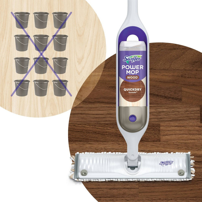 Swiffer Power Mop Wood Quick Dry Wood Floor Cleaning Solution - Lemon - 25.3 fl oz/2ct