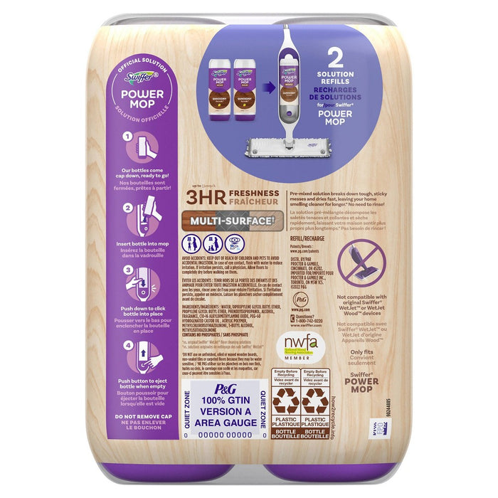 Swiffer Power Mop Wood Quick Dry Wood Floor Cleaning Solution - Lemon - 25.3 fl oz/2ct