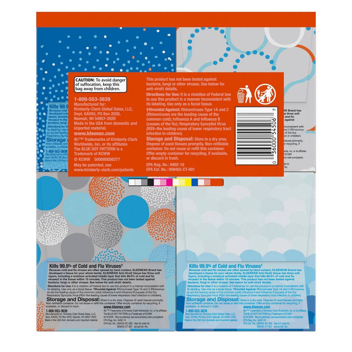 Kleenex Anti-Viral 3-Ply Facial Tissue - 4pk/55ct