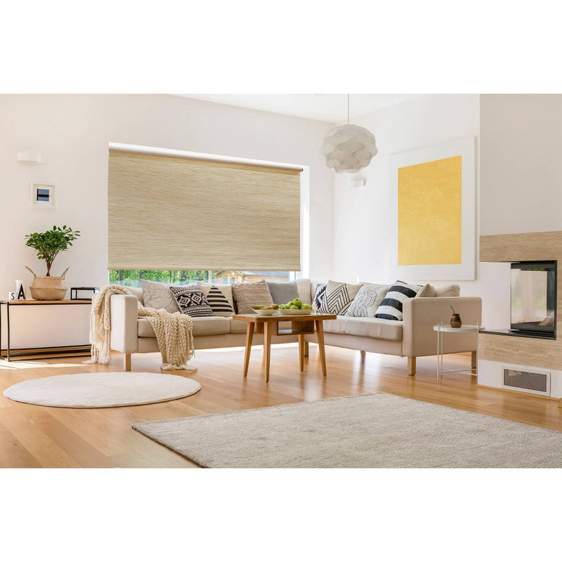 1pc 37"x72" Light Filtering Natural Roller Window Shade Beige - Lumi Home Furnishings (LOCAL PICKUP ONLY)