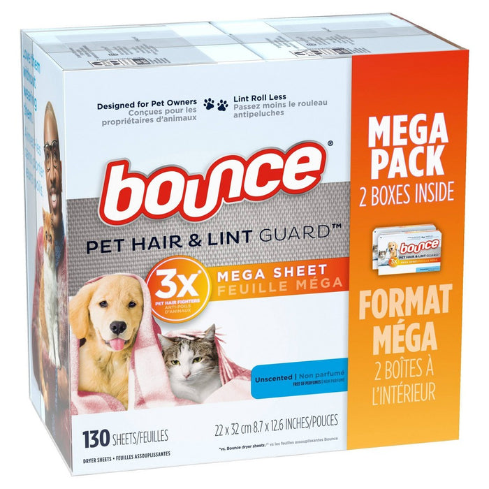 Bounce Pet Free Sheets - Unscented - 130ct