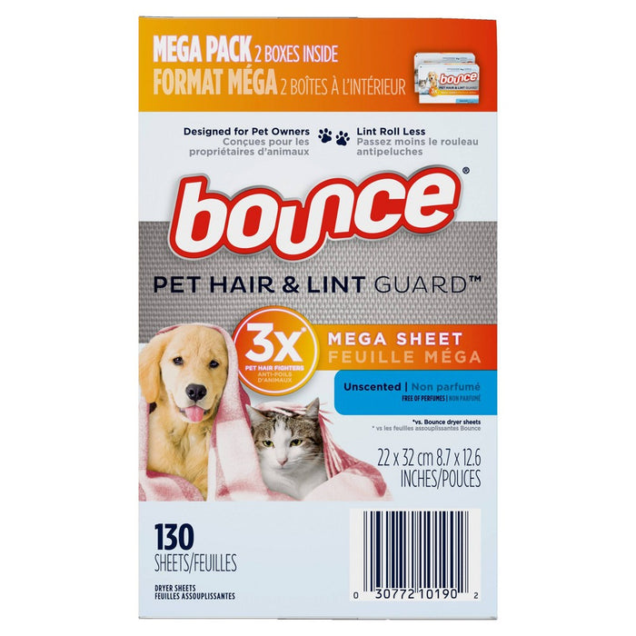 Bounce Pet Free Sheets - Unscented - 130ct
