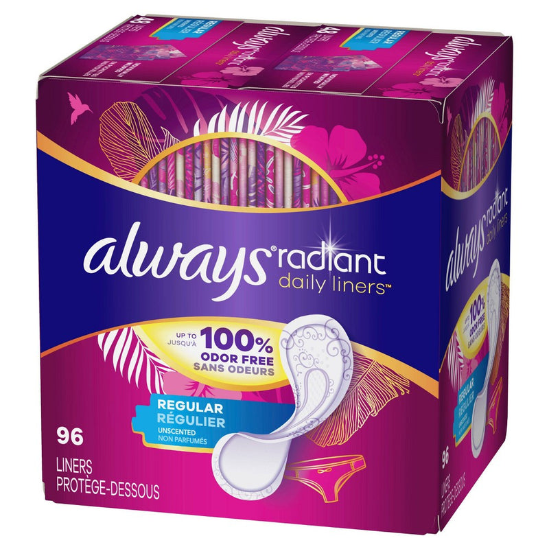 Always Radiant Regular Wrapped Panty Liners - Unscented - 96ct