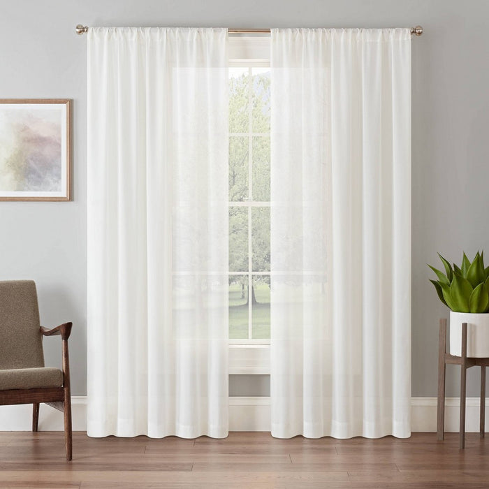 108"x52" Chelsea UV Light Filtering Curtain Panel White - Eclipse