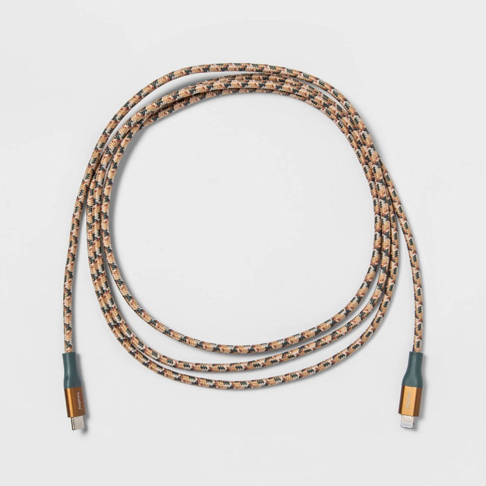 6' Lightning to USB-C Braided Cable - heyday™ Rain Teal/Gold