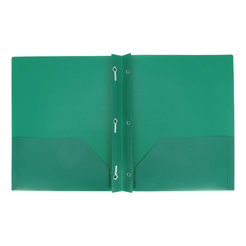 2 Pocket Plastic Folder with Prongs Green - up & up™