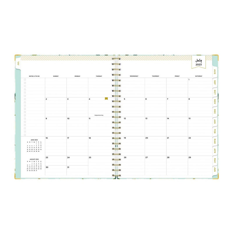 Day Designer 2023-24 Academic Teacher Lesson Planner Clipboard 8.5"x11" Weekly/Monthly Coming Up Roses Mint
