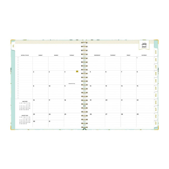 Day Designer 2023-24 Academic Teacher Lesson Planner Clipboard 8.5"x11" Weekly/Monthly Coming Up Roses Mint